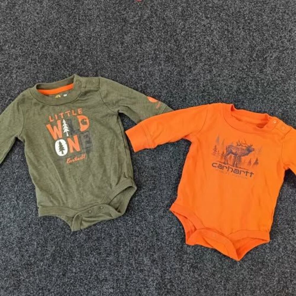 Carhartt Baby Boys Long Sleeve Bodysuits 2-Pack Size 3M